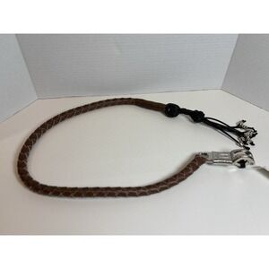 36" Two-Tone Brown Leather Hand-Braided Biker Get Back Whip Motorcycle Gear USA